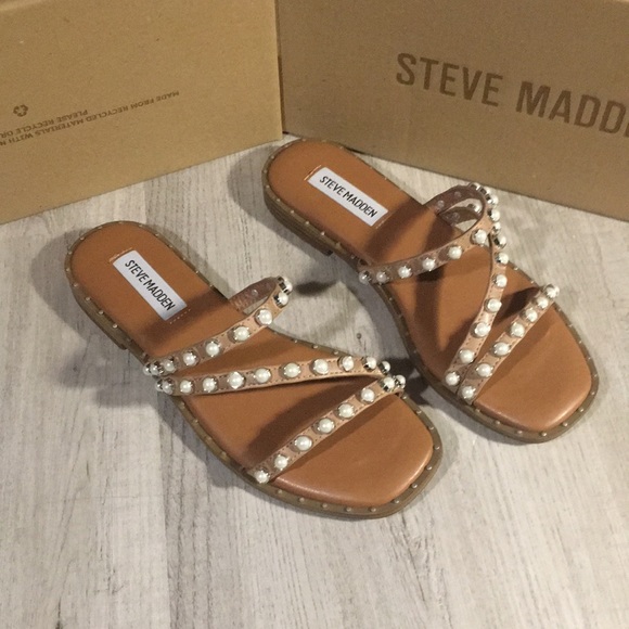 Steve Madden Shoes - “Restock ”Steve madden Pearl flat Nude sandals C
